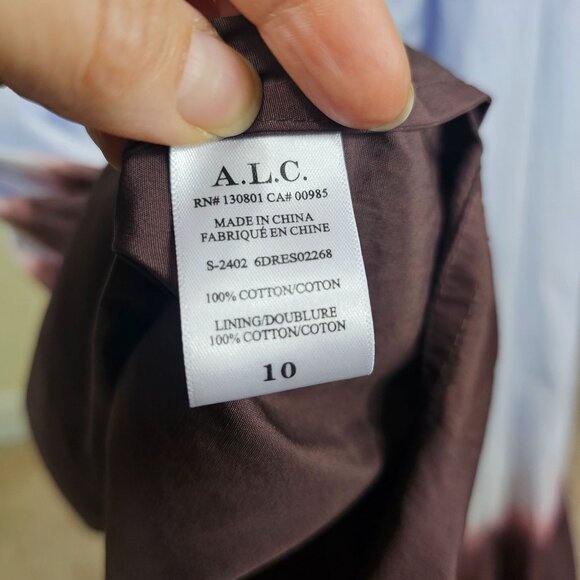 A.L.C. Blair Dip Dye Maxi Dress 10 Fudge & Sky Blue Halter Soft Girl Bohemian - Picture 9 of 14